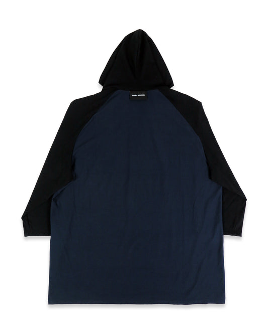 LOGO HOODED T-SHIRT (NAVY/BLACK)