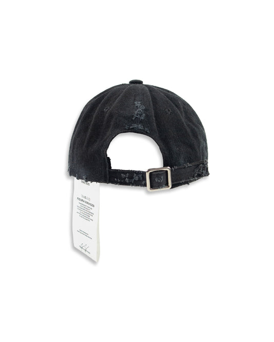 WORN OUT LABEL CAP FADED BLACK