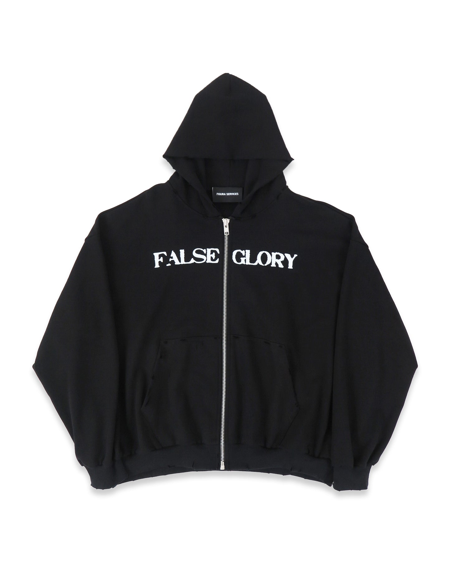 FALSE GLORY ZIP-UP HOODIE (BLACK)
