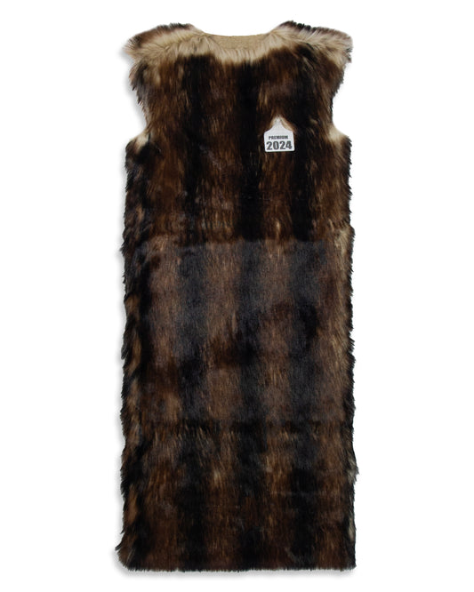 TAG FAUX FUR DRESS BROWN